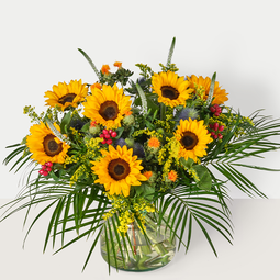 Boeket zonnige Zonnebloem vooraanzicht