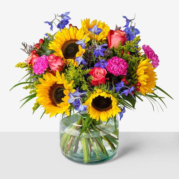 Boeket zonnige zonnebloemen